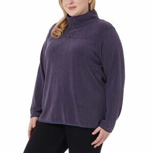 32 Degrees Pullover Top Snap Arctic Fleece Purple XL Warm Cozy